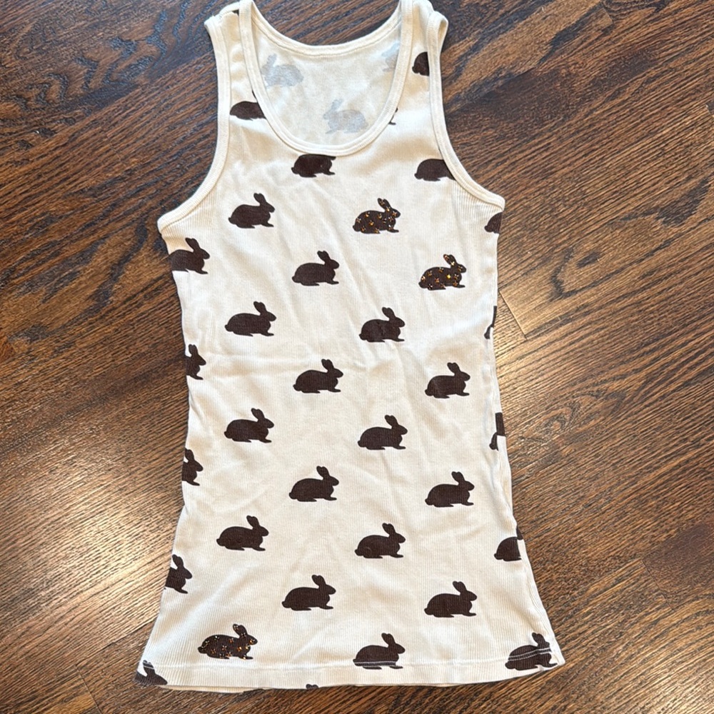 Primp Brown Bunny Print Tank Top